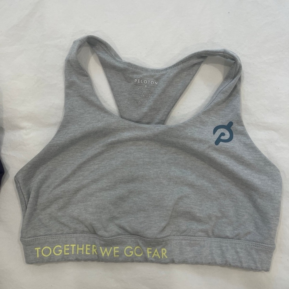 Peloton Gray Racerback Sports Bra Moisture-Wicking